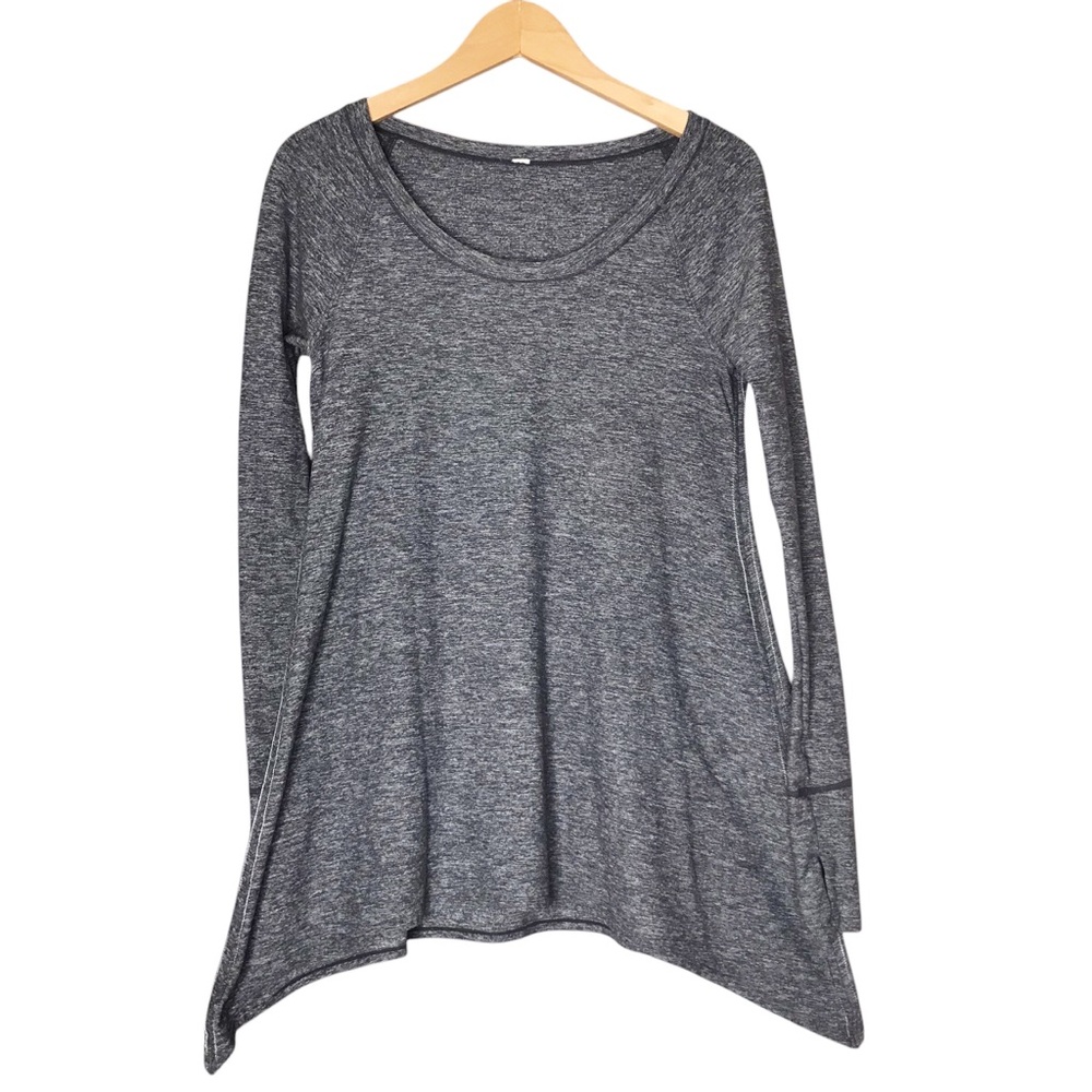 Lululemon Rehearsal Long Sleeve Tee Heathered Black Swan Grey ESTIMATED Medium